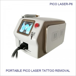 P6 bærbar laser tatoveringsfjernelsesmaskine Picosecond 1064 nm Q Switch Nd Yag