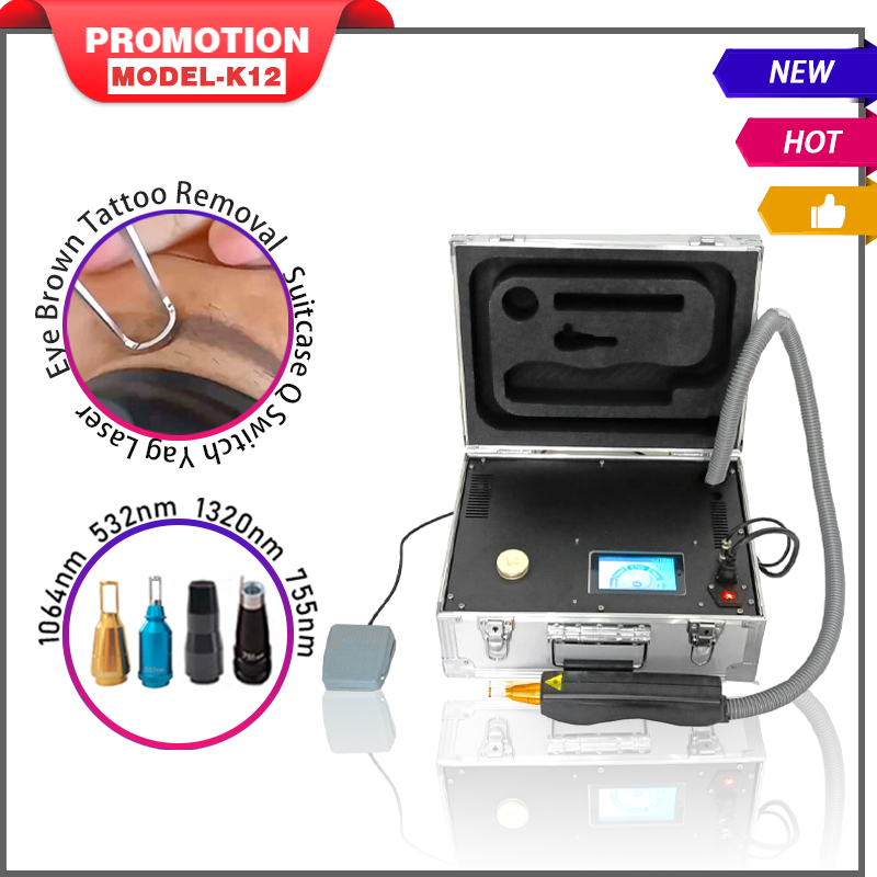 Promozione-USD 699 Mini Suitcase Nd Yag Dispositivo di rimozione di tatuaggi laser (Model-K12 Pro)