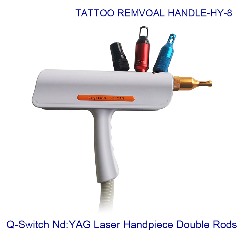 Pièce à main laser yag à double tige laser de 7 mm pour le détatouage