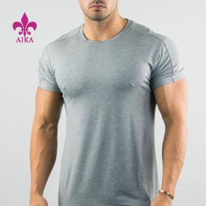 Kwalità għolja OEM ħwejjeġ sportivi Manifattur Custom qoton spandex irġiel slim fit gym t shirts
