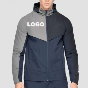 Muške jakne vjetrovke kontrastnih boja 100% poliesterska tkanina prilagođeni logotip Hot Sales