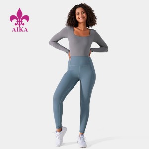 2021 sexy ontwerp gilrs kleurblok terug uitgesneden jumpsuit uit één stuk voor dames yogakleding