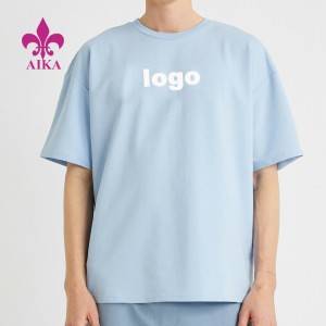 2021 Musim Panas Busana 100 Katun Polos Kru Leher Kosong T Shirt Cetak Kustom Kanggo Pria