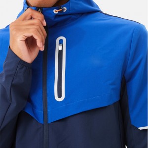Ανδρικό προσαρμοσμένο ανακλαστικό λογότυπο Αδιάβροχο αντιανεμικό μπουφάν Hot Sale Outdoor Wear Three Piece Peaked Hood