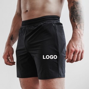 Shorts masculinos personalizados com cordão preto na cintura 87% nylon 13% elastano tecido bolsos com zíper invisível