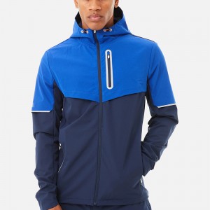 Men Custom Reflective logo Logo Waterproof Windbreaker Jacket Hot Sale Outdoor Wear Three Piece Peaked Hood