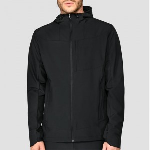OEM veleprodaja prilagođena 100% poliester vanjska planinarska odjeća za trčanje s patentnim zatvaračem, crne muške jakne s vjetrovkom
