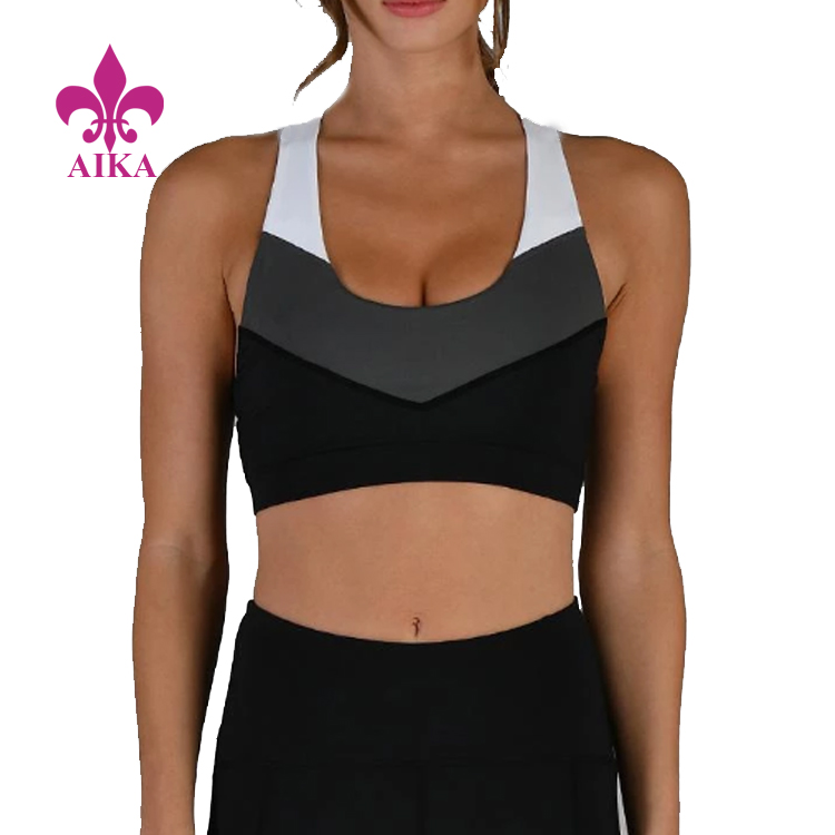 მაღალი ხარისხის ფერების პანელი Match Design OEM Custom Order Women Yoga Wear Sports Bra