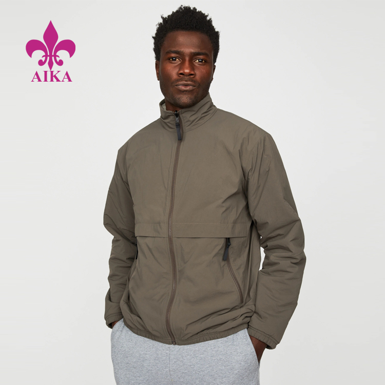 Îmbrăcăminte de alergare personalizată pentru bărbați, cu lână hidrofugă, jachetă sportivă