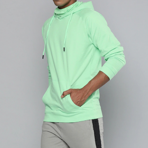 Ny modestil langærmet sweatshirt Gym-hættetrøje til mænd med kængurulomme