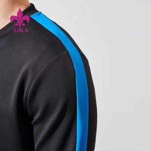 Anyar Trendi Adat Logo Sleeve Spliced ​​Warna Kosong Lalaki Lighweight Wokrout Lagu Gym Jaket