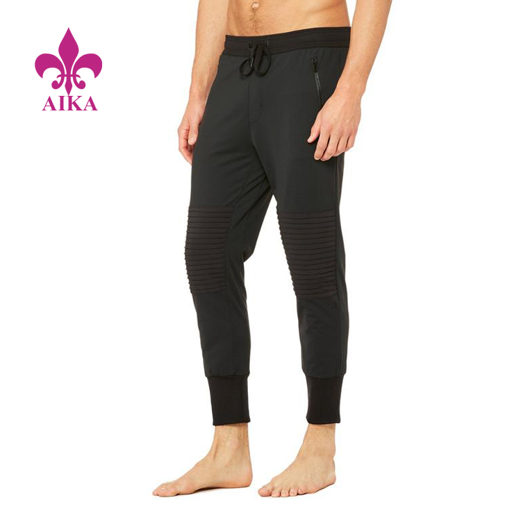 Veleprodaja prilagođenih udobnih ležernih stilova s ​​plisiranim dizajnom na koljenima Sportske muške sportske hlače za vježbanje