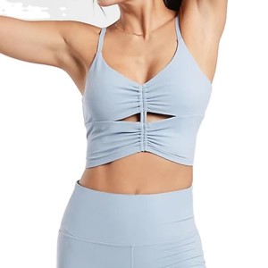 Engros Custom Design Avtakbare puter Rask pustende Sexy Gym Wear Justerbare stropper Yoga BH for kvinner