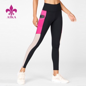 Fa'atauga vevela Fa'atauina Tama'ita'i Yoga Pants Customized Color Block Gym La'ei Leggings mo Fafine