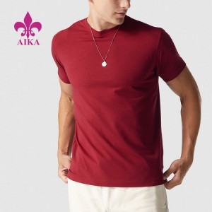 OEM personalizat, respirabil, elastic, conținut de bumbac, mâneci scurte, tricou sport simplu pentru bărbați