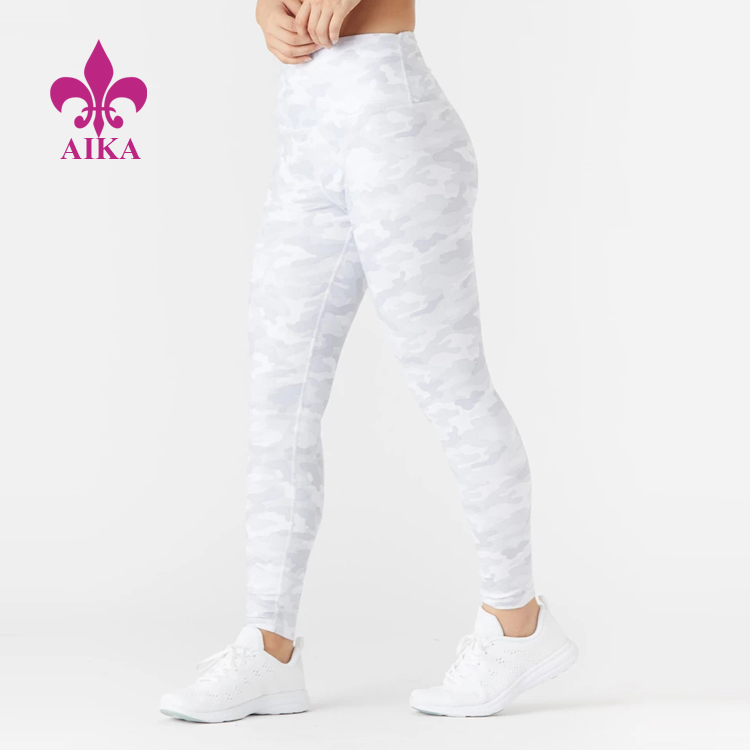 White Camo Printing Tights Compression Gym Leggings Wholesale Women Yoga Wear