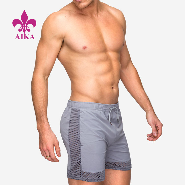 Shitje të nxehta për meshkuj në palestër për stërvitje me rrjetë në natyrë, vishni pantallona të shkurtra vrapimi palestër për meshkuj