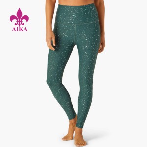 Mais recente design de ginástica para mulheres, meia-calça de nylon elastano brilhante fitness yoga leggings