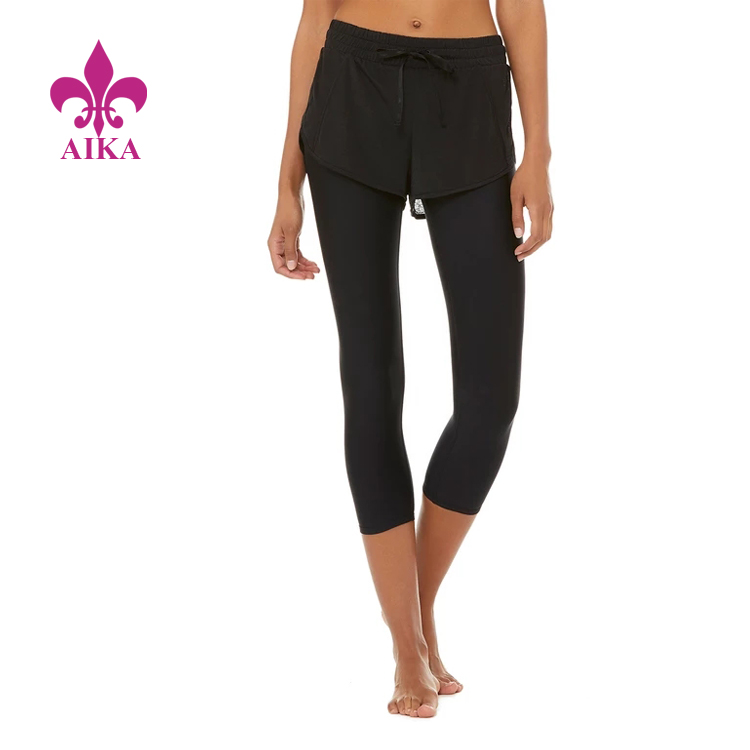 Pantalons curts suaus de segona pell personalitzats d'alta qualitat per a dones de ioga
