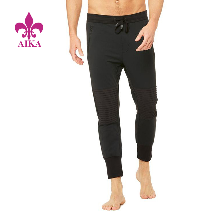 Veleprodaja prilagođenih udobnih ležernih stilova s ​​plisiranim dizajnom na koljenima Sportske muške sportske hlače za vježbanje