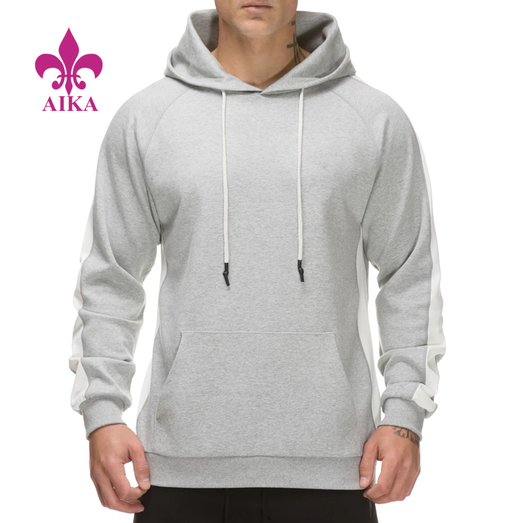 Grey Tracksuit Design Fitness Sweatshirts Workout Men's Hoodies Gym Clothing Wear