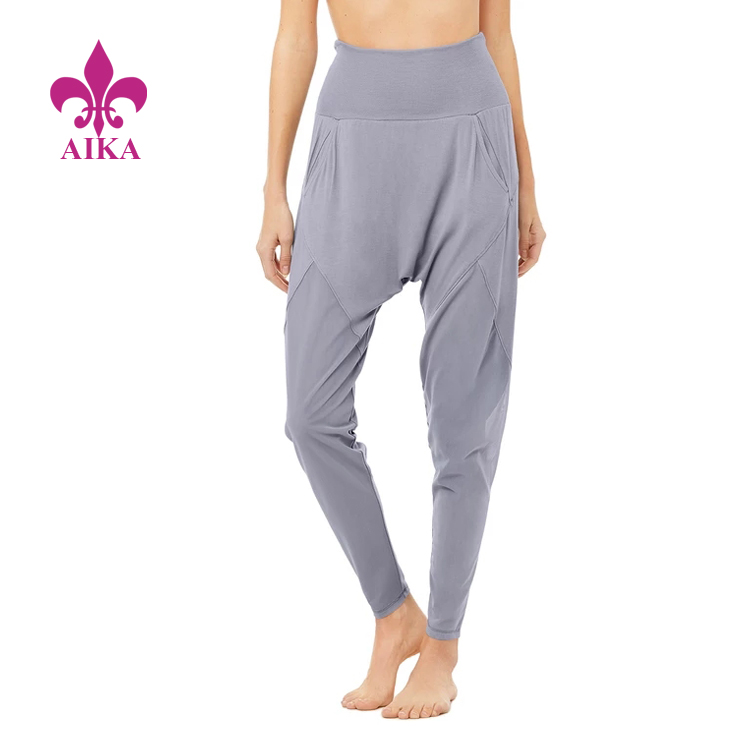 Visokokvalitetne prilagođene udobne prozračne mrežaste hlače za jogu s preponom