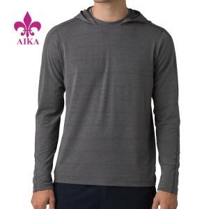 4 Way Stretch Moisture Wicking Gym Kläder Standard Fit Luvtröjor för män