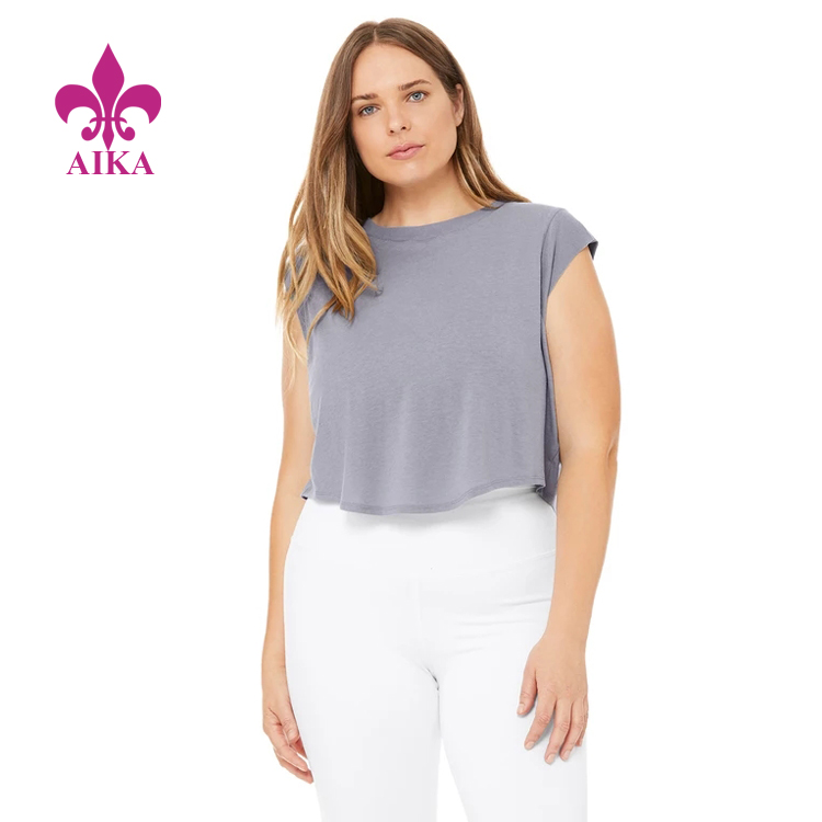 Bluzë sportive me muskuj të prerë me xhepa të butë, me madhësi plus, me peshë të lehtë për femra