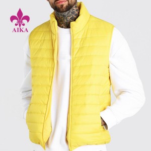 Hot Sale Ringan Winter Padded Puffer Vest High Quality Custom Sleeveless Down Jaket Kanggo Pria