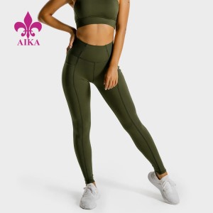 Legging Wanita Kinerja Wanita Disambung Desain Yoga Running Training Celana Ketat kanggo Wanita