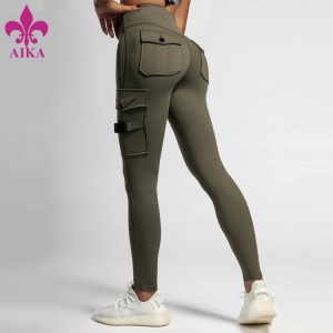 Wholesale fanm konpresyon Yoga pantalon Customized Fitness kouri ba fanm leggings