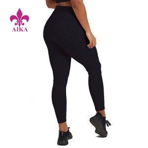 Sima tömör, teljes hosszúságú tornatermi leggings Fitness kompressziós jóganadrág viselet nőknek