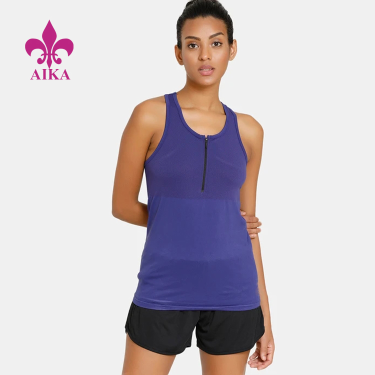 Женски спортски облеки со патент мека мрежа Релаксирано фит за истегнување јога тенк Топ фитнес стрингер