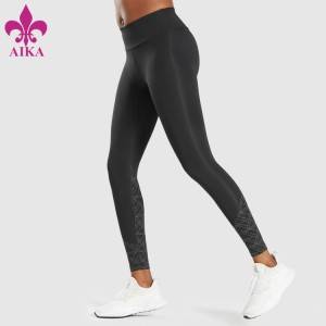 Висококвалитетни женски панталони за вежбање на големо со полиестер за фитнес кревање задник
