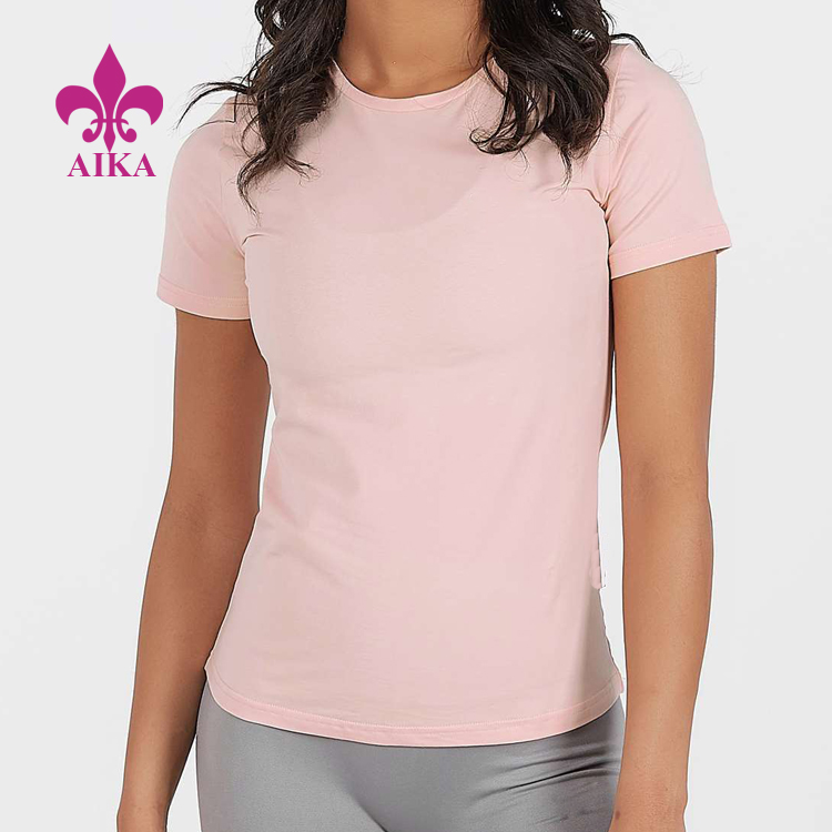 Custom Gym Tee Wear Hot Sale Active Wear Ladies Compression Women T-skjorter Engros