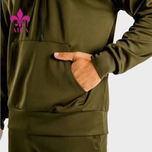 Augstākās kvalitātes pielāgots logotips Quick Dry Casual Active Wear Jogger vīriešu kapuce ar kabatu