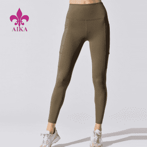 2021 Latest Design  Seamless Gym Wear - Factory Price Custom Yoga Fitness Wear wholesale nylon spandex gym Legging High Waist quick dry Leggings pants With Pocket – AIKA