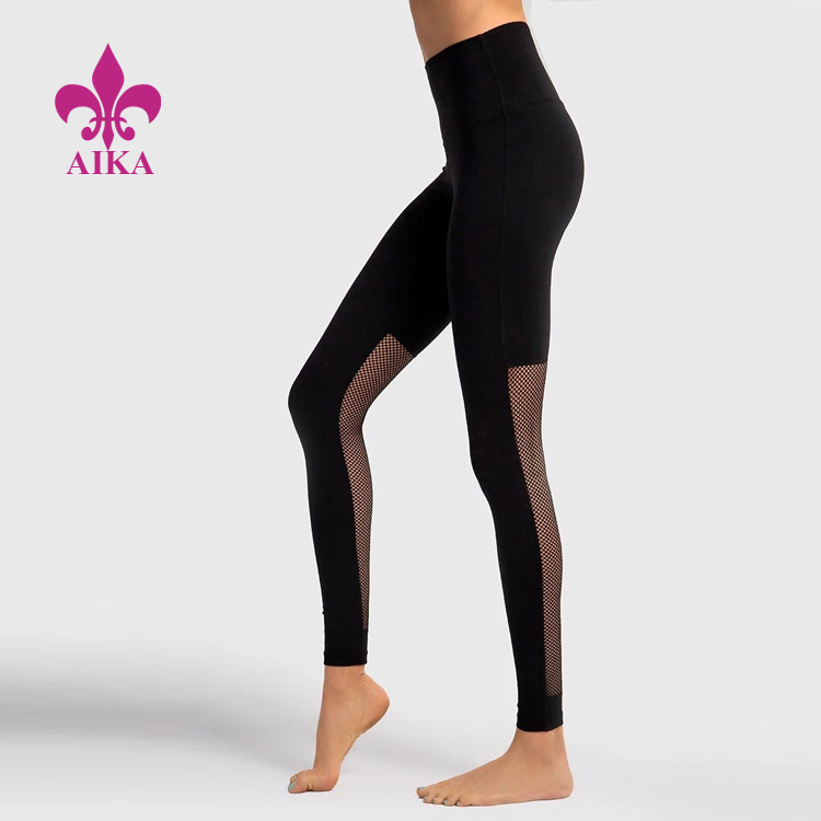 de bedst sælgende sexede high-waist mesh joint fitness yoga leggings til kvinder