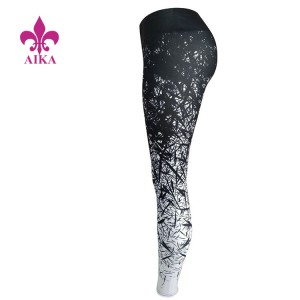Low MOQ Fitness Gym Kathok ketat Nganggo Custom Waistband Design Legging Wanita Grosir Yoga Wear