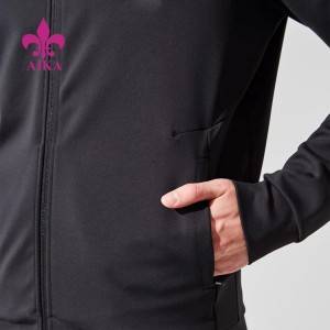 New Trendy Custom Logo Sleeve Spliced ​​Color Blank Men Lighweight Wokrout Track Gym Jacket