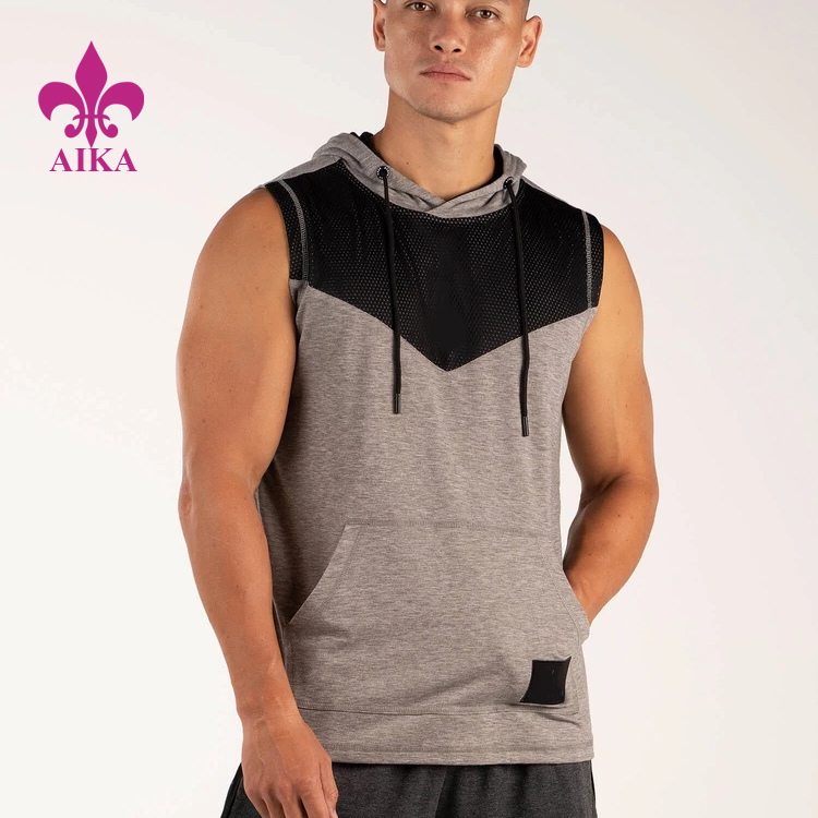 Anyar apparel sleeveless hoodies Gym maké kasual Pelatihan Ngajalankeun sportswear pikeun Lalaki