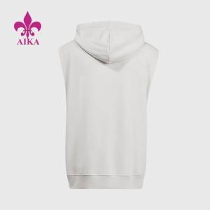 Mode Sportkläder Bomull Polyester Casual Gym Blank ärmlös hoodie linne