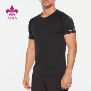 カスタマイズされたロゴトレーニングフィットネスウェア圧縮シャツ筋肉メンズジム Tシャツ
