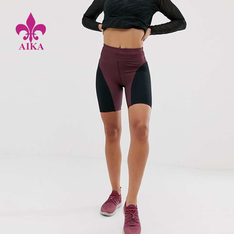 Akanjo fanaovana fanatanjahan-tena ambongadiny Activewear High Waist Yoga Booty Shorts Colorblocked Biker Shorts