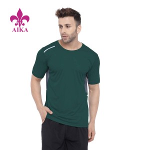 Grossist Custom Blank Quick Dry Active Wear Kortärmad Sports Gym T-shirt för man