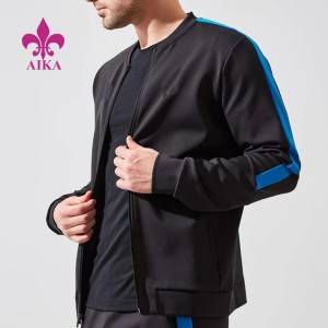 New Trendy Custom Logo Sleeve Spliced ​​Color Blank Men Lighweight Wokrout Track Gym Jacket