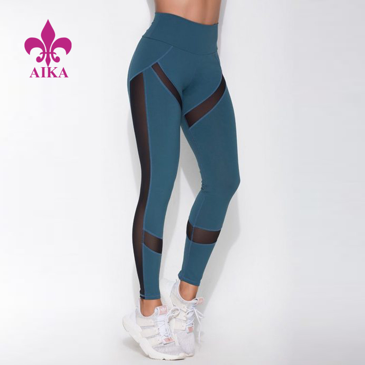 Preț de fabrică Pantaloni de yoga pentru femei de compresie cu plasă de fitness