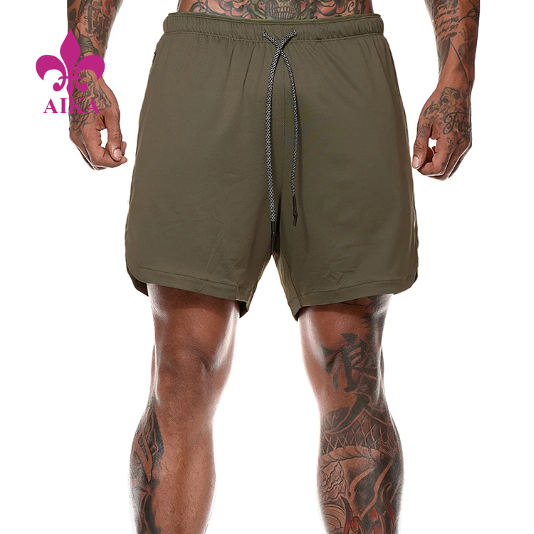 Pantallona të shkurtra atletike me shumicë për meshkuj me xhep me zinxhir për veshje sportive me cilësi të lartë