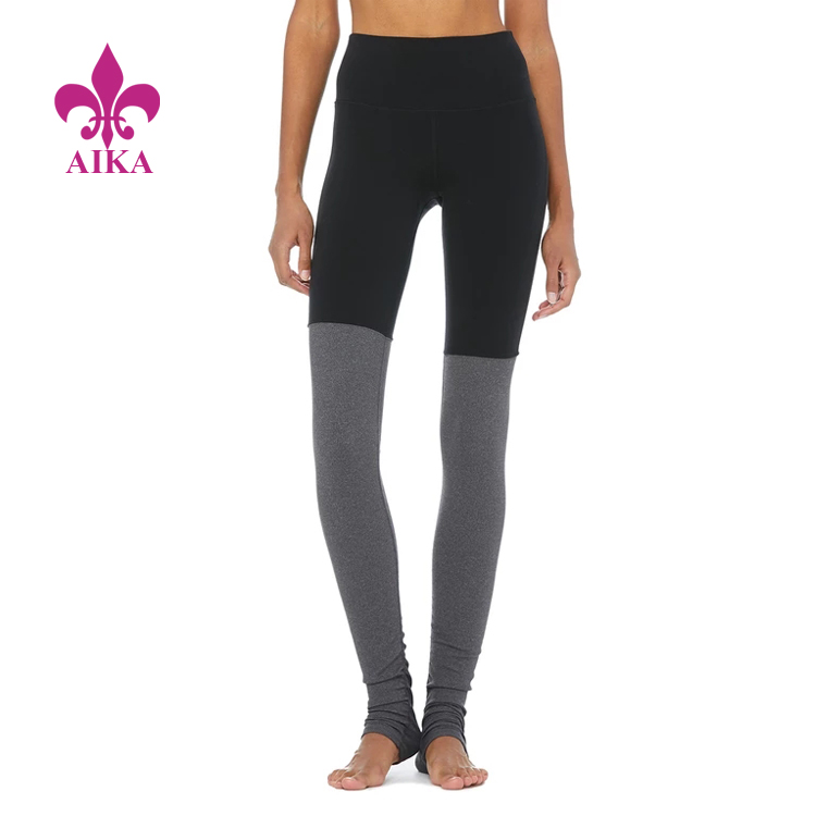 Spandex / Polyester Høyt midjet kompresjon ankellengde Yoga Sports Leggings for kvinner