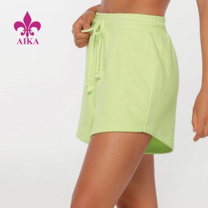 Wholesale OEM Women Sweat Shorts Custom Gym Fitness Workout Cotton Shorts